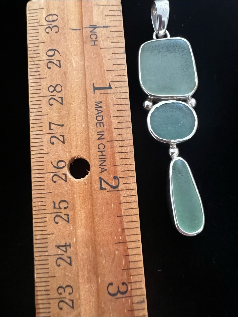 Lita 925 Sea Glass Triple Pendant New In Box - Picture 4 of 4